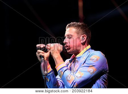 Vicenza, Vi, Italia - September 5, 2017: Live Concert Gabbani Francesco An Italian Singer-songwriter
