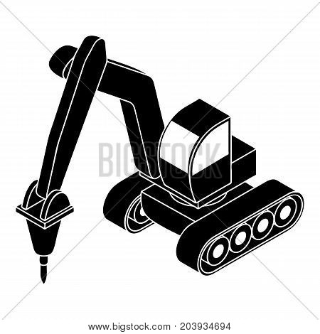 Drill tractor icon. Simple illustration of drill tractor vector icon for web design isolated on white background