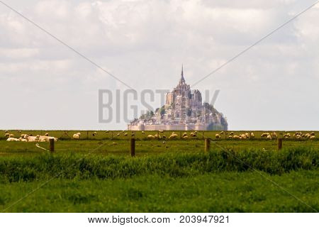 Le Mont-Saint-Michel off the country's northwestern coast at the mouth of the Couesnon River near Avranches in Normandy France
