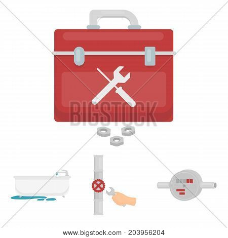 Water meter, bath and other equipment.Plumbing set collection icons in cartoon style vector symbol stock illustration .