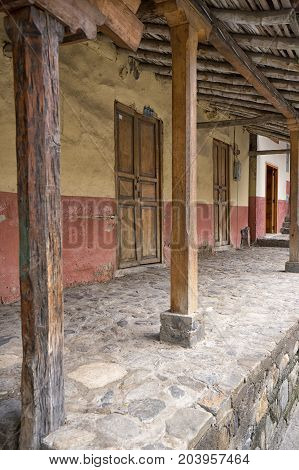 March 12 2017 Vilcabamba Ecuador: colonial architecture in the remote indigenous town