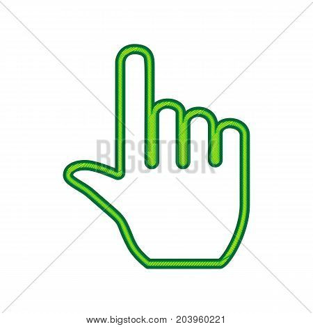 Hand sign illustration. Vector. Lemon scribble icon on white background. Isolated