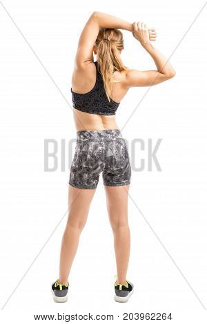 Fit Young Woman Stretching