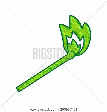 Match sign illustration. Vector. Lemon scribble icon on white background. Isolated
