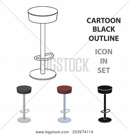 High chair seat near the bar. Bary chair to relax. Pub single icon in cartoon style vector symbol stock web illustration.