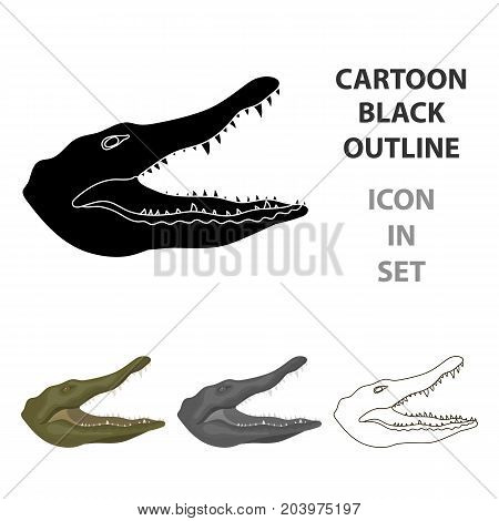 Crocodile icon in cartoon design isolated on white background. Realistic animals symbol stock vector illustration.