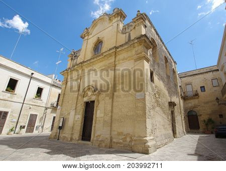 Church San Niccolò dei Greci ( Klisha and Shën Kollit in Albanian) also known as the Greek church is located in the historical center of Lecce Italy