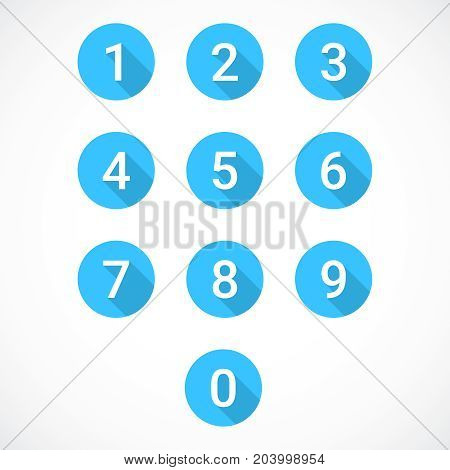 Set of 0-9 numbers. Vector illustration eps 10