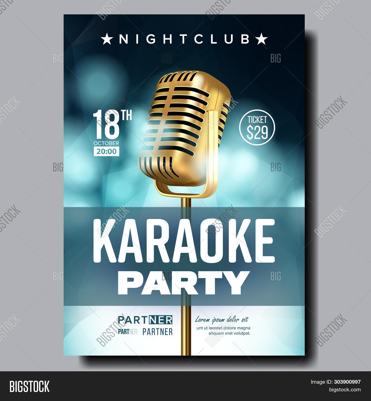 Karaoke Poster . Club Image & Photo (Free Trial) Bigstock