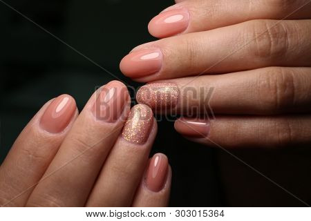 Cropped View Of Female Hands, Color Of 2019 Concept