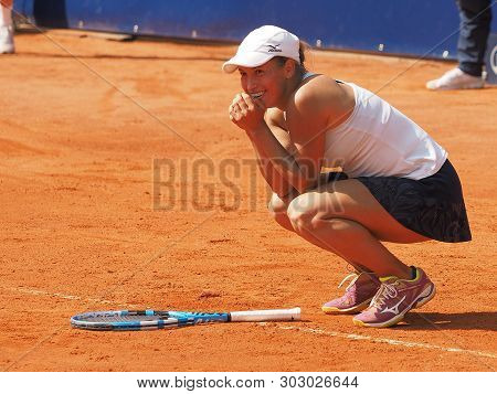 Nuremberg, Germany - May 25, 2019: Kazach Tennis Player Yulia Putintseva Winning The Final At The Eu