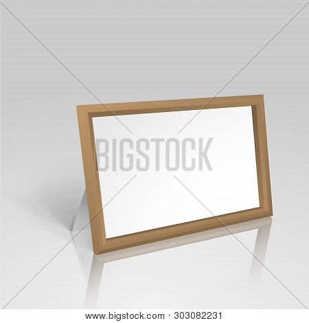 Realistic Blank Table Illustration With Wooden Frame
