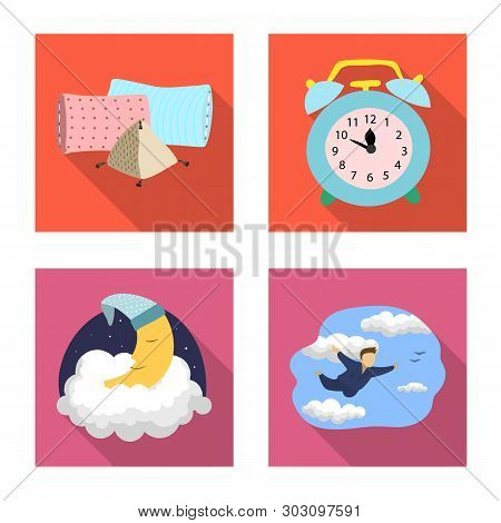 Vector Illustration Of Dreams And Night Logo. Set Of Dreams And Bedroom Stock Vector Illustration.