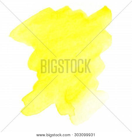 Watercolor Brush Stroke. Beautiful Overflowing Watercolor. Bright Color.