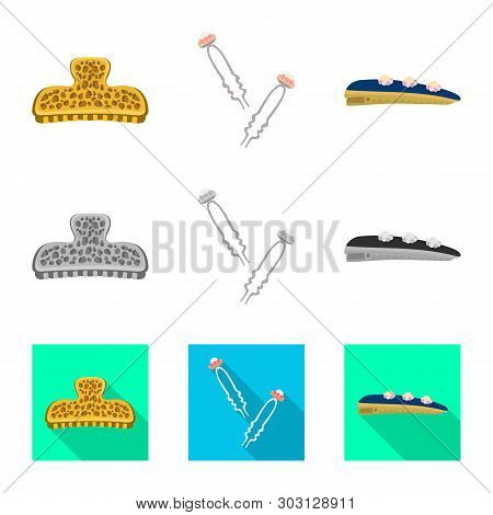 Vector Design Of Beauty And Fashion Logo. Set Of Beauty And Female Vector Icon For Stock.