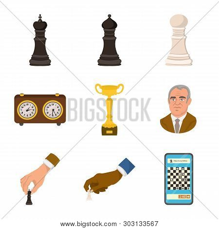 Vector Design Of Chess And Game Logo. Set Of Chess And Strategy Vector Icon For Stock.