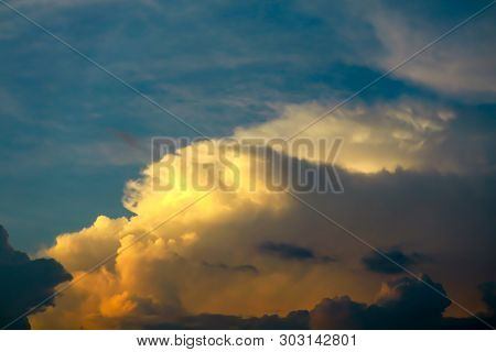 Sunset Cloud Sunshine In Dark Sky Soft Cloud Background