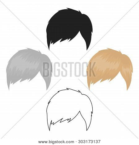 Man S Hairstyle Icon In Cartoon, Black Style Isolated On White Background. Beard Symbol Stock Vector