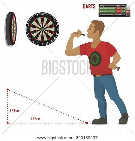 Darts Tournament Place, Room. Darts Target, Items, Elements, Symbols. Darts Men, Dart, Arrow, Dartbo