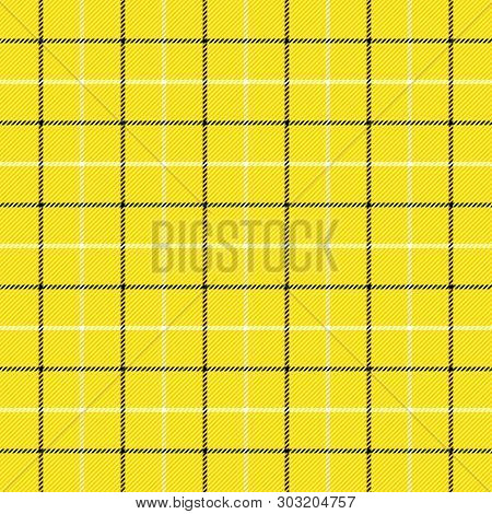 Tartan Tattersalls Plaid. Scottish Pattern In Black And Yellow Cage. Scottish Cage. Traditional Scot