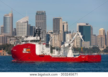 Sydney, Australia - October 5, 2013: Australian Border Force Multi Purpose Off Shore Vessel Ocean Sh