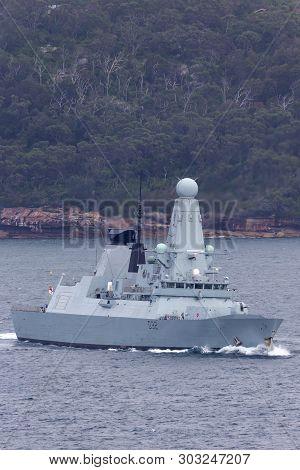 Sydney, Australia - October 11, 2013: Hms Daring Type 45 (daring-class) Air-defence Destroyer Of The