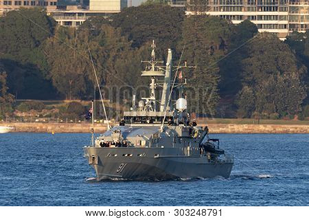 Sydney, Australia - October 5, 2013: Hmas Bundaberg (acpb 91) Armidale-class Patrol Boat Of The Roya