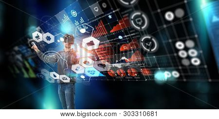 Virtual reality experience. Technologies of the future. Mixed media