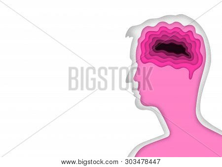 Drawn Male Multiplied Silhouettes On Yellow-brown Background. Negative Space To Insert Text. Modern 