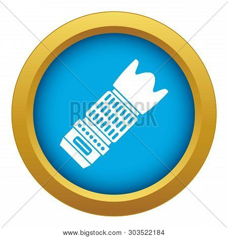 Interchangeable Lens For Camera Icon Blue Vector Isolated On White Background For Any Design