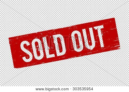 Grunge Red Sold Out Vector Photo Free Trial Bigstock
