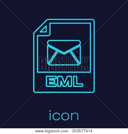 Turquoise Eml File Document Icon. Download Eml Button Line Icon Isolated On Blue Background. Eml Fil