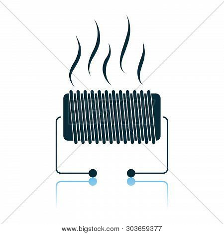 Electrical Heater Icon. Shadow Reflection Design. Vector Illustration.