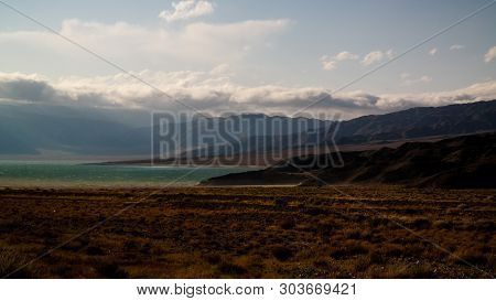 Panoramic View To Orto-tokoy Reservoir At Chu River , Naryn, Kyrgyzstan