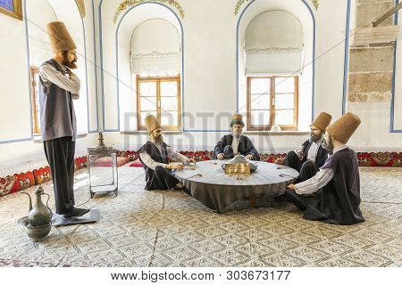 Konya, Turkey, 05/12/2019: Wax Figures In The Mevlana Museum, Domestic Scenes.