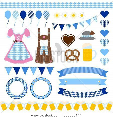 Set Of Different Oktoberfest Icons Diamond Pattern