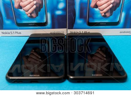 Cluj, Romania - May 13, 2019: Nokia Smartphone Made By Nokia Corporation, A Finnish Multinational Te