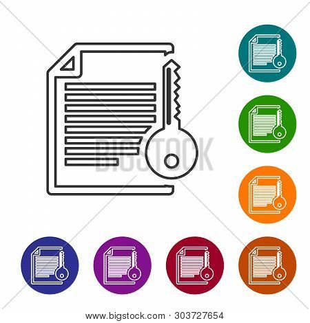 Grey Smart Contract Line Icon On White Background. Blockchain Technology, Cryptocurrency Mining, Bit
