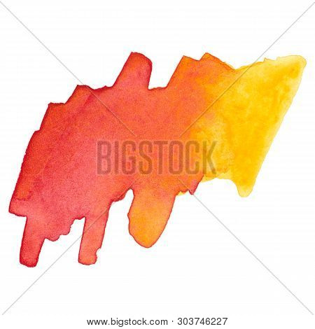 Watercolor Brush Stroke. Beautiful Overflowing Watercolor. Bright Color.