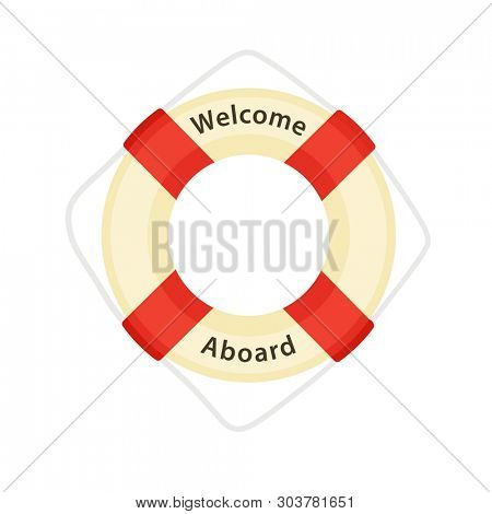 Welcome Aboard - Lifebuoy. Clipart isolated on white background
