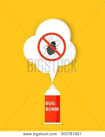 Bug bomb icon. Pest control clipart