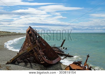 Wreckages On San Gregorio Beach, Chile Historic Site