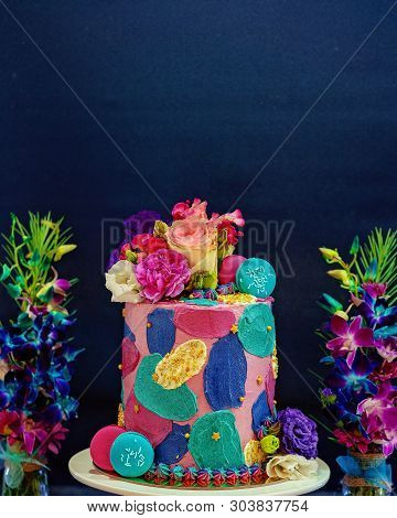 Trendy Colorful Celebration Cake