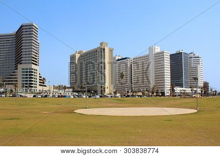 Tel Aviv, Israel - May 16, 2011: This Is A View Of The City From The Territory Of Charles Klor Beach