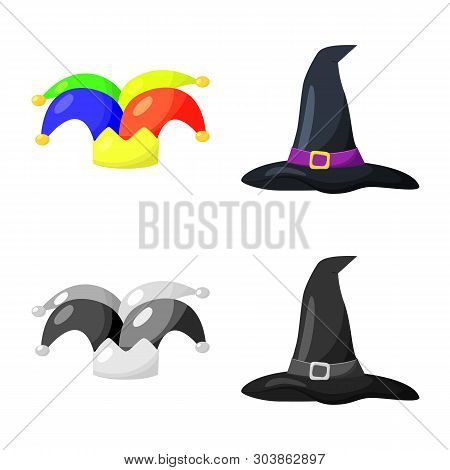 Isolated Object Of Clothing And Cap Logo. Set Of Clothing And Beret Stock Vector Illustration.