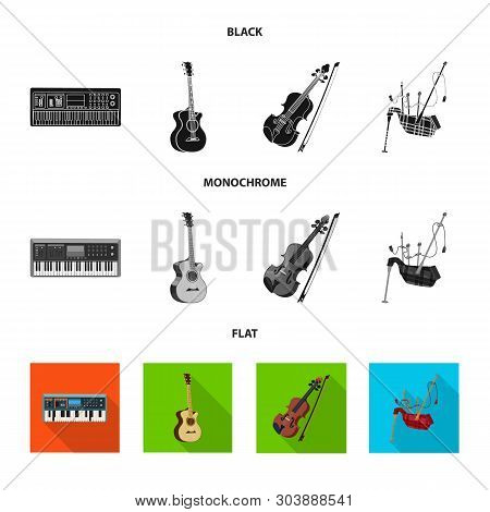 Vector Design Of Music And Tune Logo. Set Of Music And Tool Stock Vector Illustration.