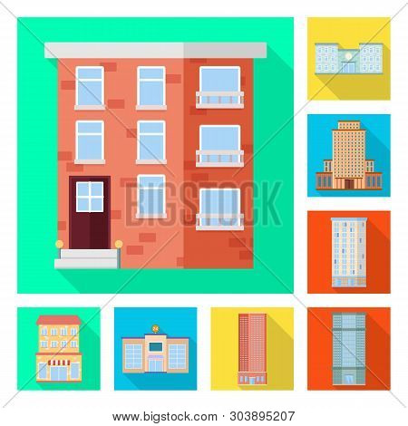 Vector Design Of Municipal And Center Sign. Collection Of Municipal And Estate   Stock Vector Illust