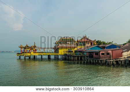 George Town Penang Malaysia. March 2019. The Hean Boo Thean Temple By The River In George Town Malay