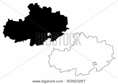 Akmola Region (republic Of Kazakhstan, Regions Of Kazakhstan) Map Vector Illustration, Scribble Sket