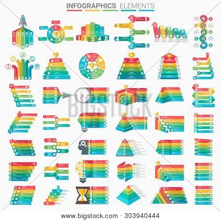 Infographics Modern Business Elements Set Vector Illustration